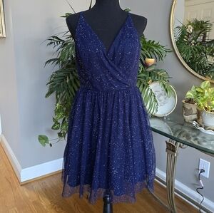 Elegant Navy Blue Sparkle Dress